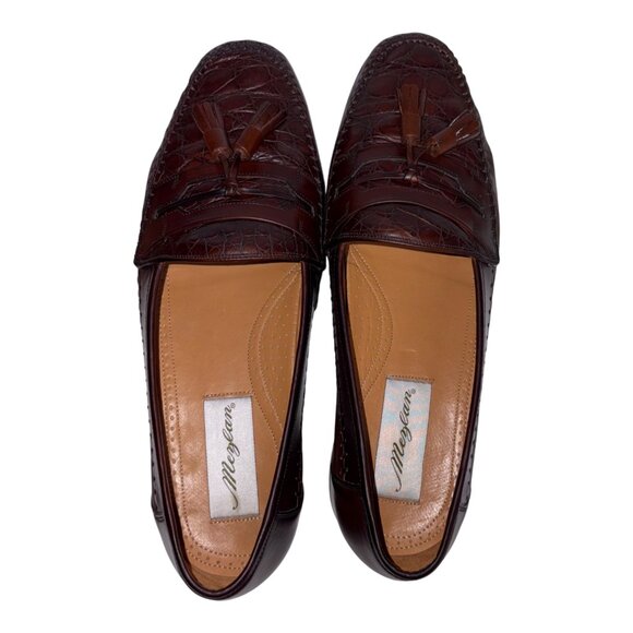 Mezlan Costa Tassel Loafers Brown Croc and Leather Slip on Men\'s 10 Spain main image 8